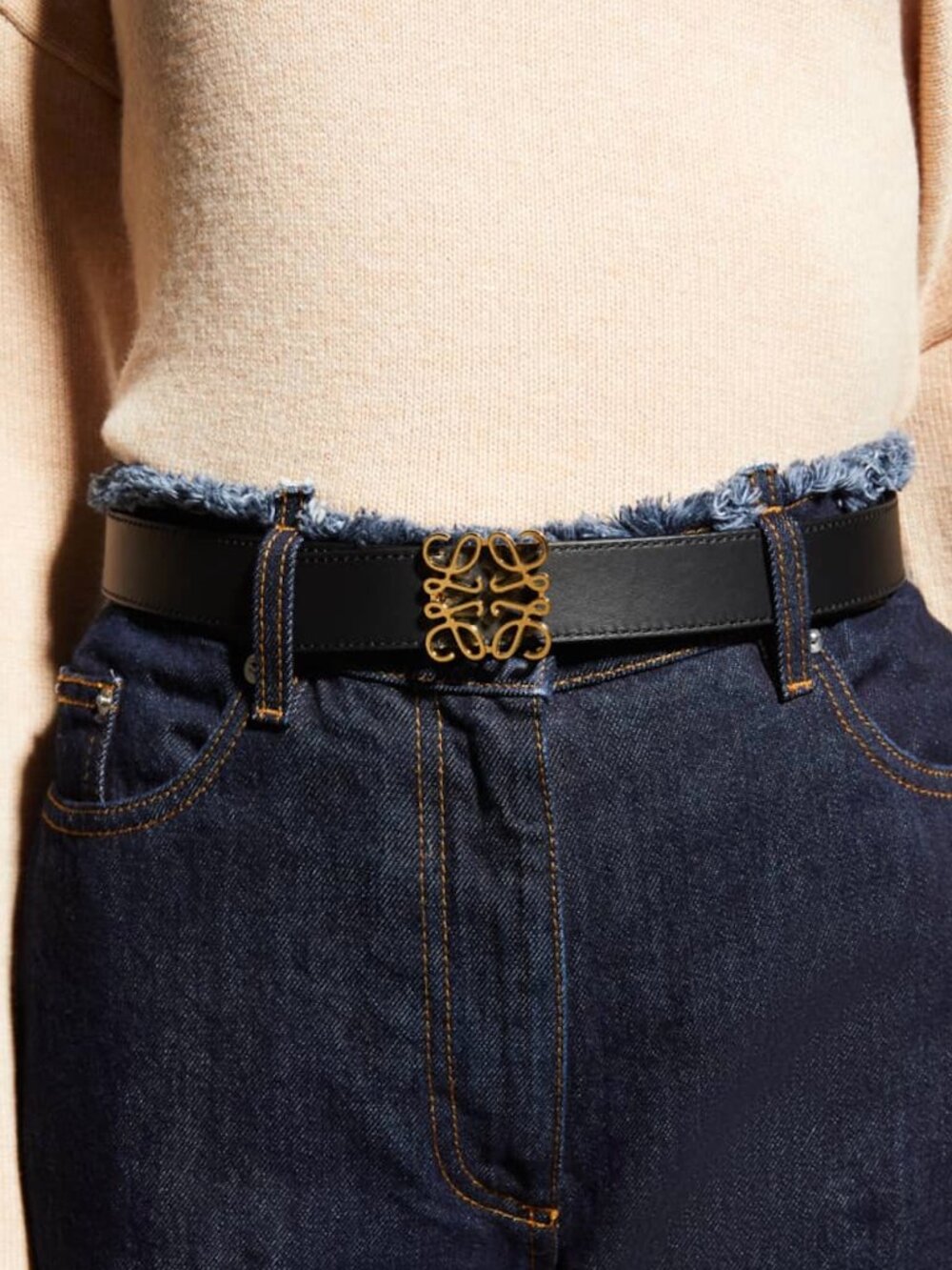 LOEWE Reversible Anagram Belt in Smooth Calfskin